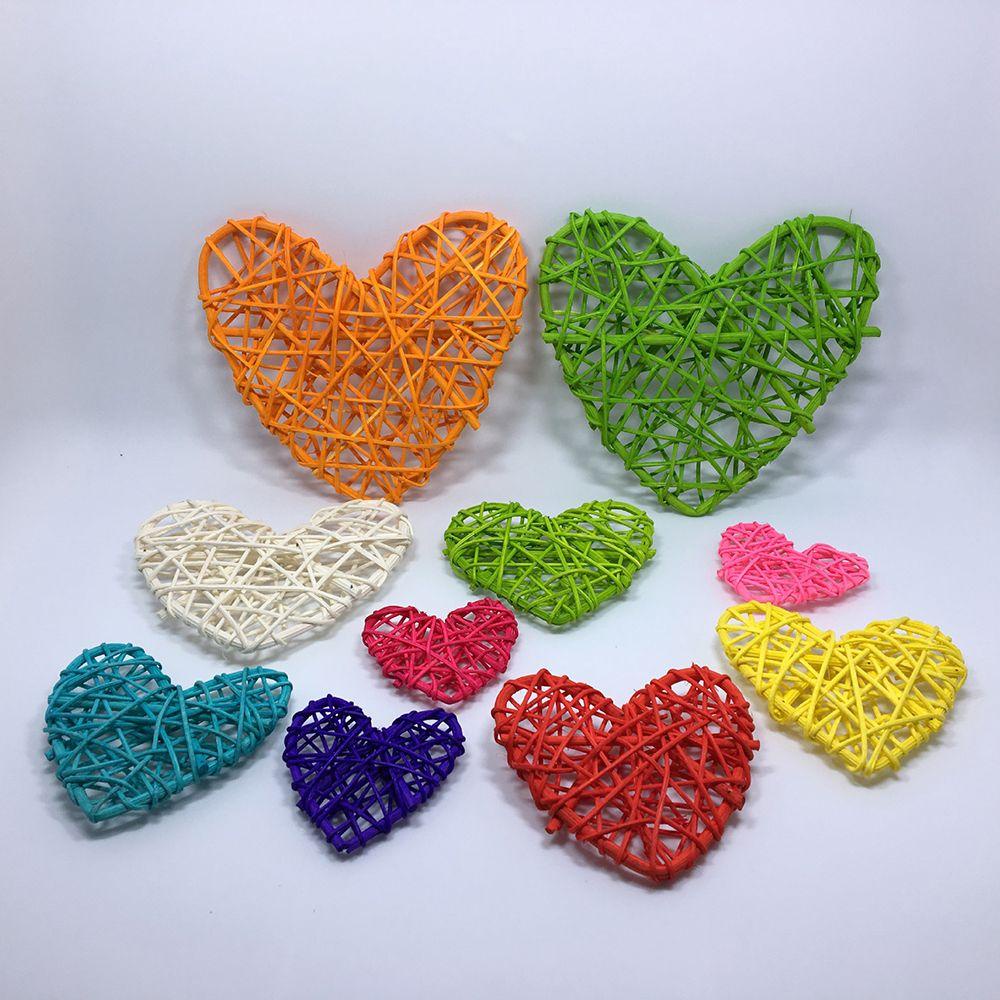 Set 10 Dây Mây 7CM Hình Trái Tim Nhiều Màu Sắc Trang Trí Tiệc Giáng Sinh