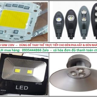 Bộ 5 chip led 220v 50w vàng