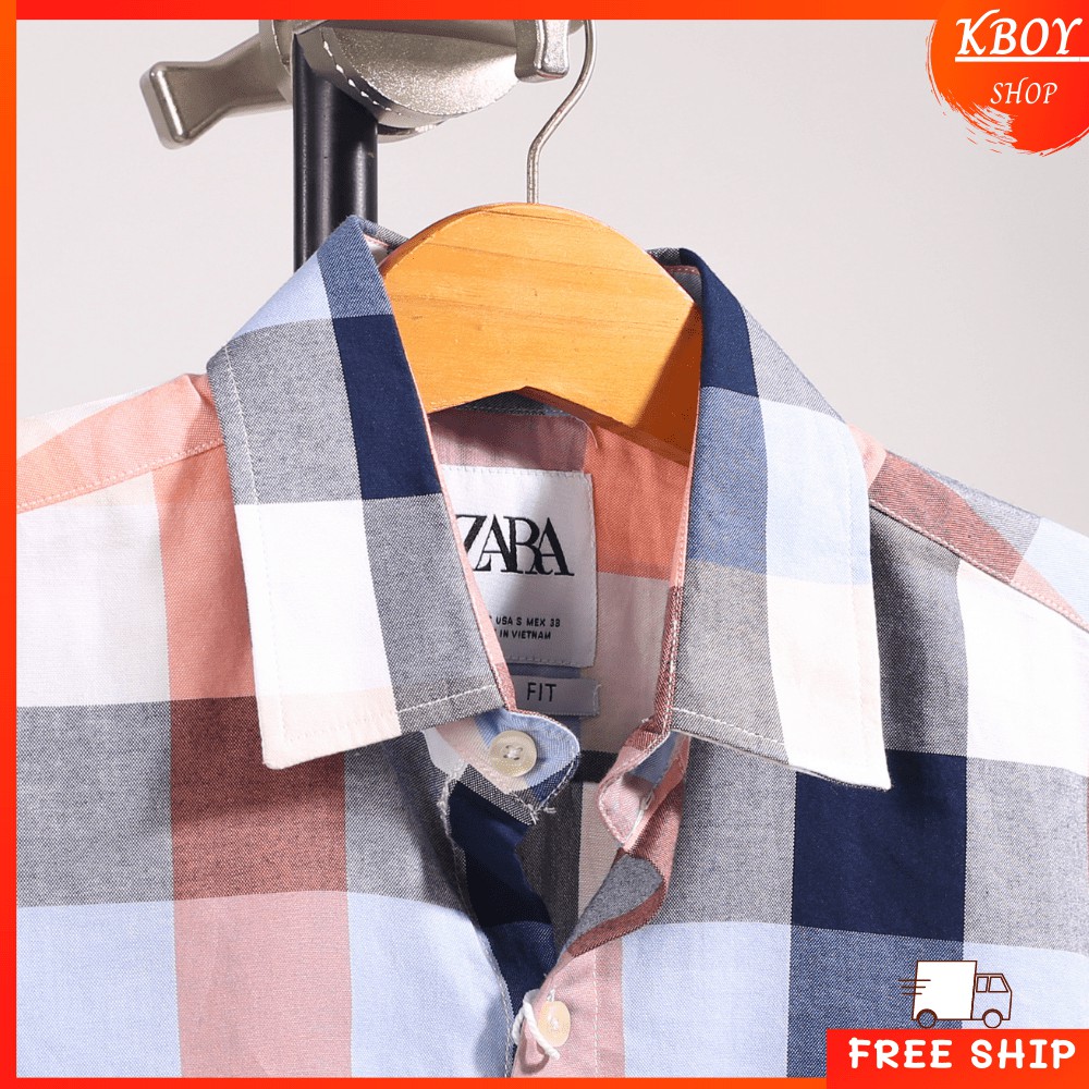 Áo sơ mi nam tay ngắn cotton spandex caro vải co giãn nhẹ mềm mịn thoáng mát - T04 | BigBuy360 - bigbuy360.vn