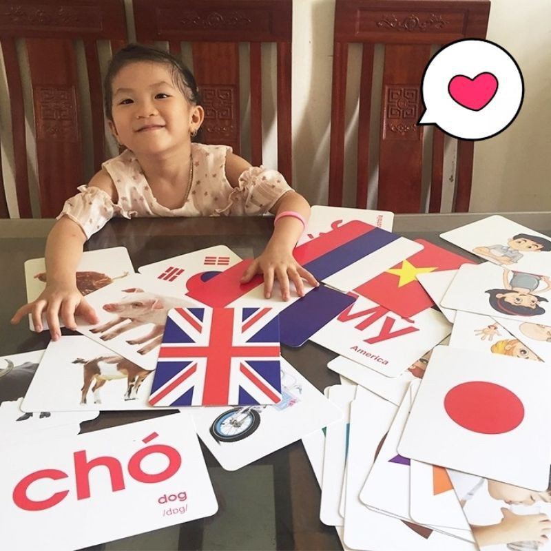 Bộ Flash card A5 loại to Song Ngữ cho bé