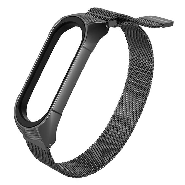 Các loại dây thay thế kim loại nhiễn cho Xiaomi Miband 3 - 4 Khóa bấm / Nam châm / TF