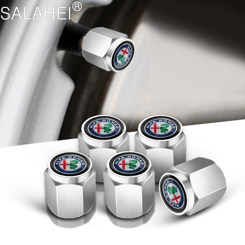 Set 5 Nắp Van Bánh Xe Hơi Chống Bụi Cho Alfa Romeo 159 Giulietta Giulia Mito Stelvio Brera Spider