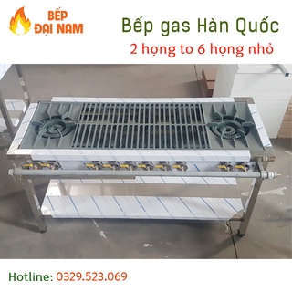 Bếp Hàn Quốc 2 họng to 6 họng nhỏ, bếp gas công nghiệp Hàn Quốc