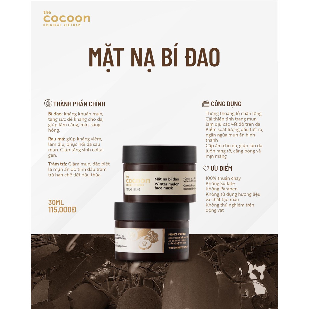 Mặt Nạ Bí Đao The Cocoon 30ml