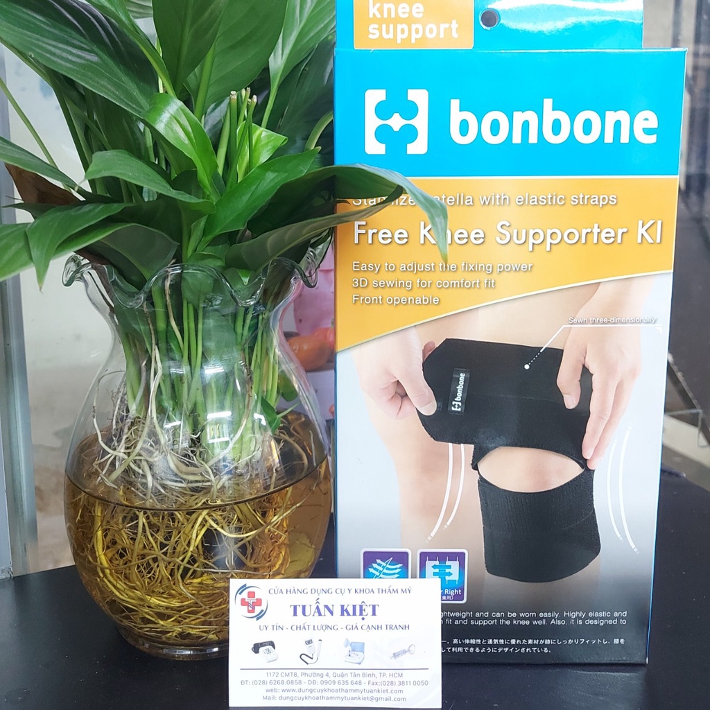(Made in Japan) Bó đầu gối, đai cố định đầu gối BonBon - FREE KNEE SUPPORTER KI
