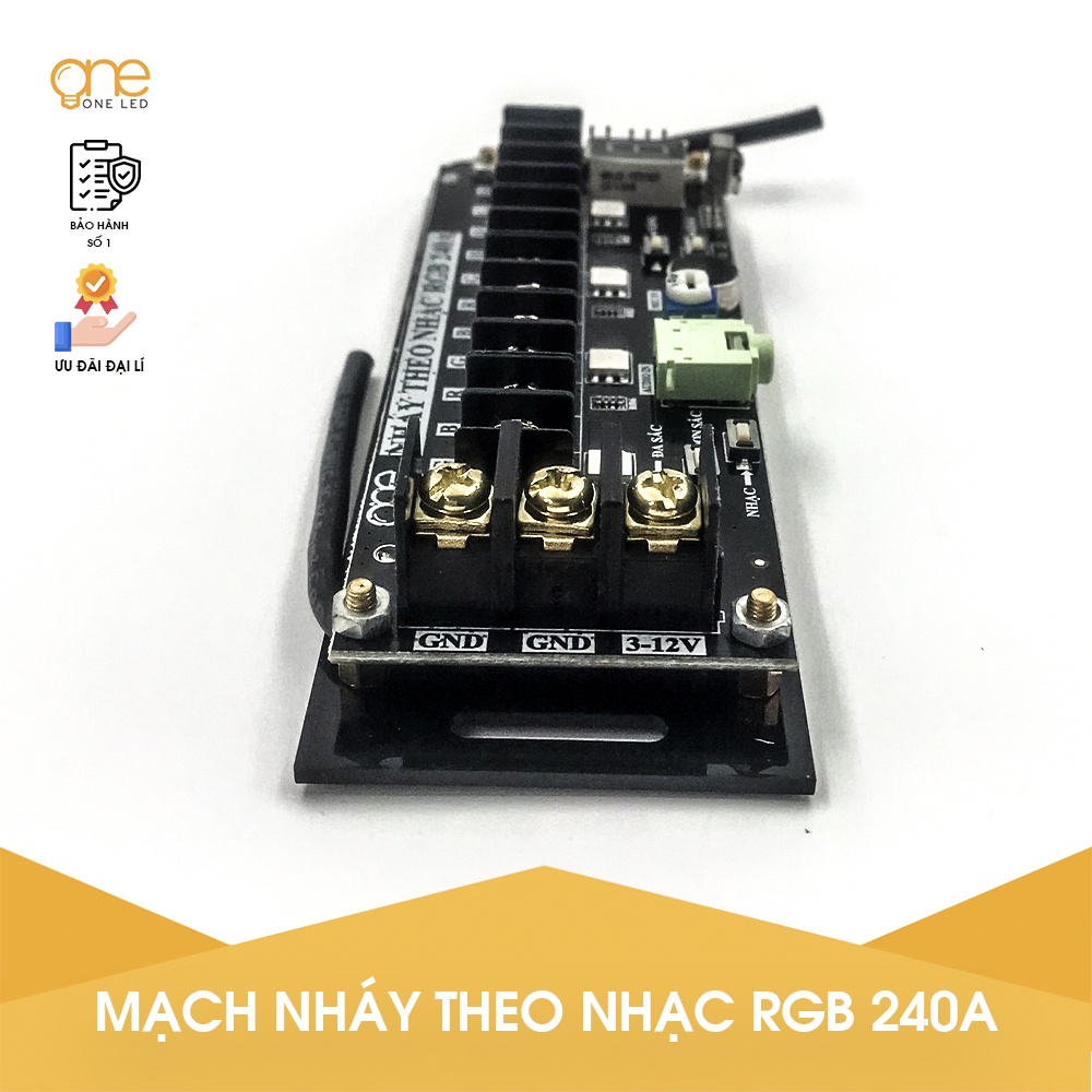 Mạch điều khiển LED RGB 7 MÀU nháy theo nhạc - Công suất 240A CHính hãng OneLed