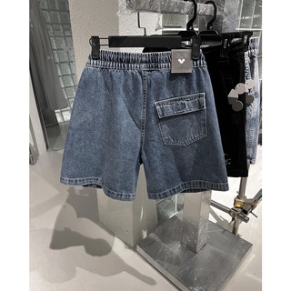 JEAN SHORTS Big Kid blue - quần short jean cạp thun ống rộng CHUỘT TRẮNG