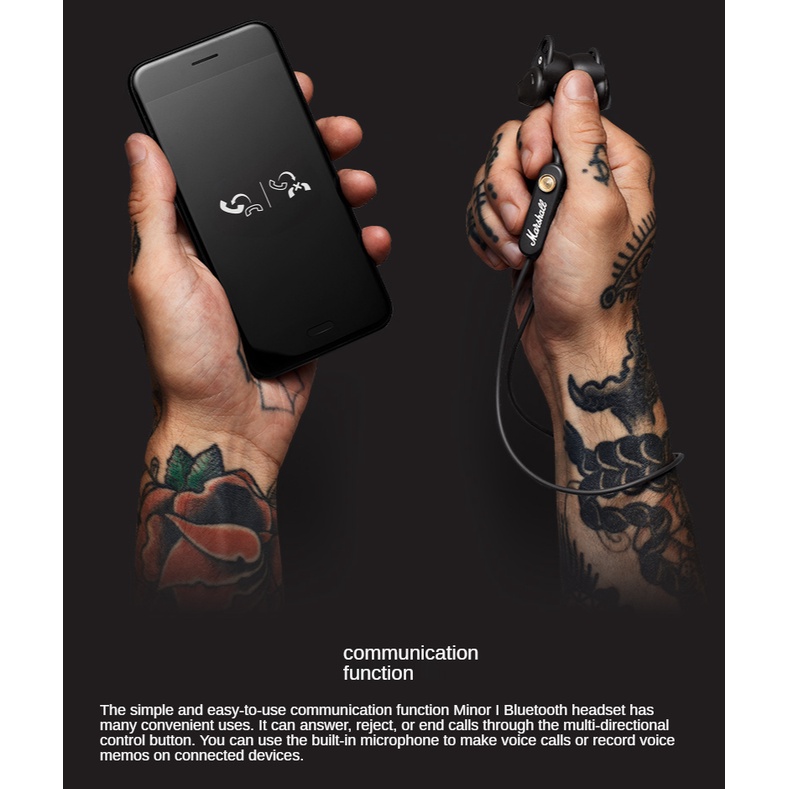 Tai Nghe Nhét Tai Marshall Minor II Kết Nối Bluetooth Không Dây Âm Thanh HIFI Có Micro Chất Lượng Cao