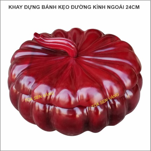 Hộp Đựng Bánh Mứt Tết Bằng Gỗ - Đường Kính 24cm, không chia ngăn