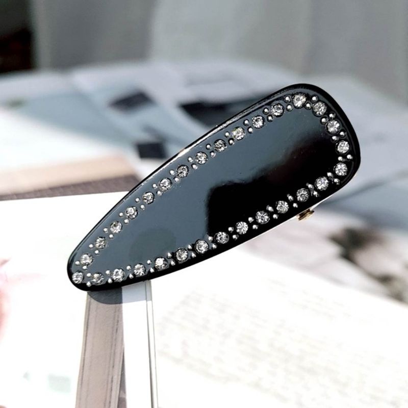 Kẹp Tóc Mỏ Vịt Bằng Kim Loại Họa Tiết Da Báo Hình Giọt Nước Rỗng Kiểu Vintage YOUYO Cho Nữ