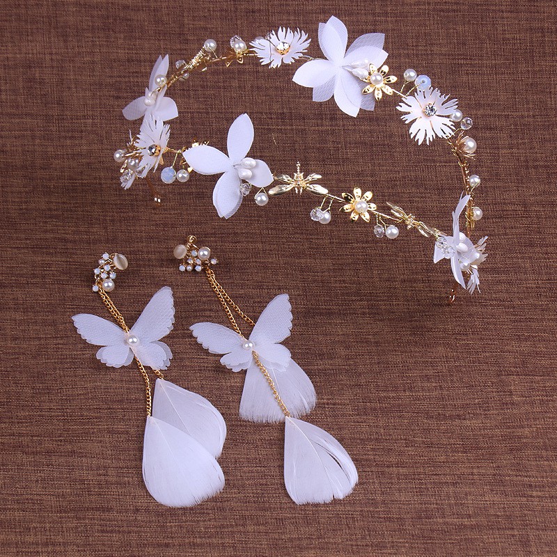 Combo Phụ Kiện Tóc Kèm Hoa Tai Lông Vũ MS: PKT02 - Hưng Long PC