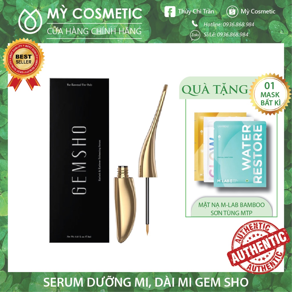 Serum Dưỡng Mi , Serum Siêu Dưỡng Dài Mi , Dày Mi GEM SHO 3ml [ Auth Mỹ ]