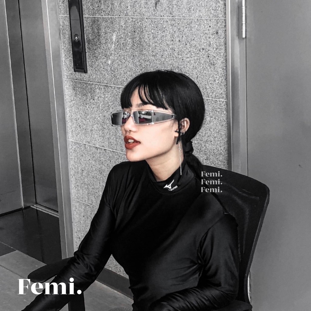 Kính mát Femi Mari phong cách Futuristic kính râm nữ Hot Trend