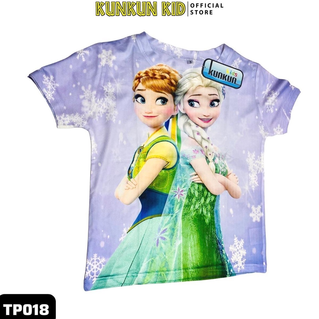 Đồ bộ bé gái công chúa elsa tím cộc tay size từ 10-40kg Kunkun Kid TP018 thun lạnh cao cấp