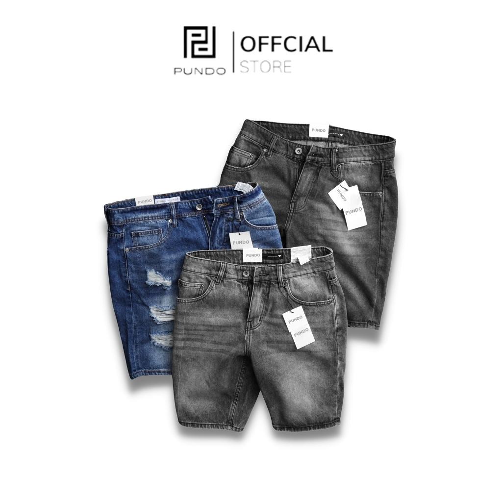 Quần short jean nam chất cotton jean cao cấp co giãn nhẹ ,form slimfit dễ phối PUNDO QSPD018