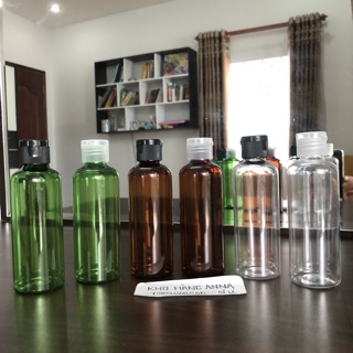 [ Chai nhựa 100ml Nắp bật ] 50 Chai pet 100ml / 70 mL nắp bật đen