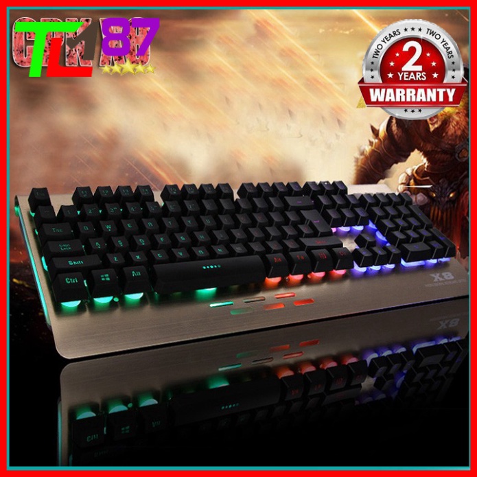 Bàn Phím Máy Vi Tính Laptop Chơi Game COOLERPLUS CPK-X8 Đèn LED 7 Màu - Bàn phím Cơ Keyboard Gaming Có Dây