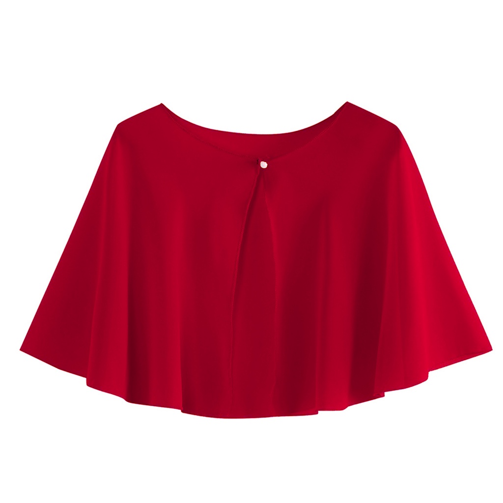 Chăm Sóc Da Mặt| Khăn Choàng Chiffon Cài Nút Trước Thoáng Khí Thời Trang Cho Cô Dâu