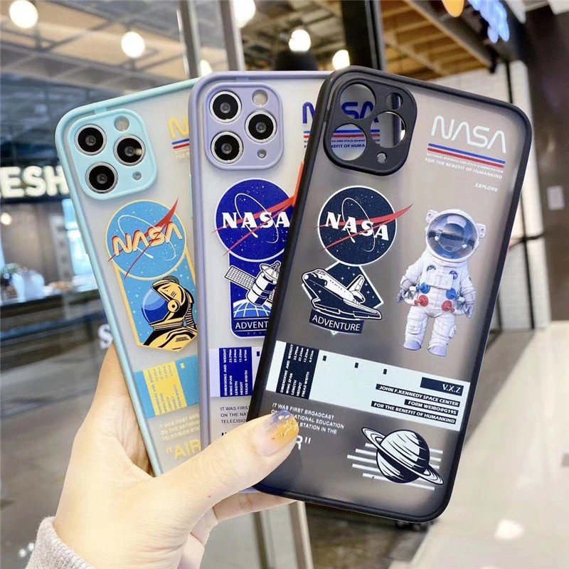 iPhone Case Transparent Skin-like Matte Fashion Soft + Hard Shel NASA Astronauts For iPhone 12 mini 12 12 Pro 12 Pro Max 11 11 Pro Max XS MAX XR X  8 7 6P 6s P 6 6s
