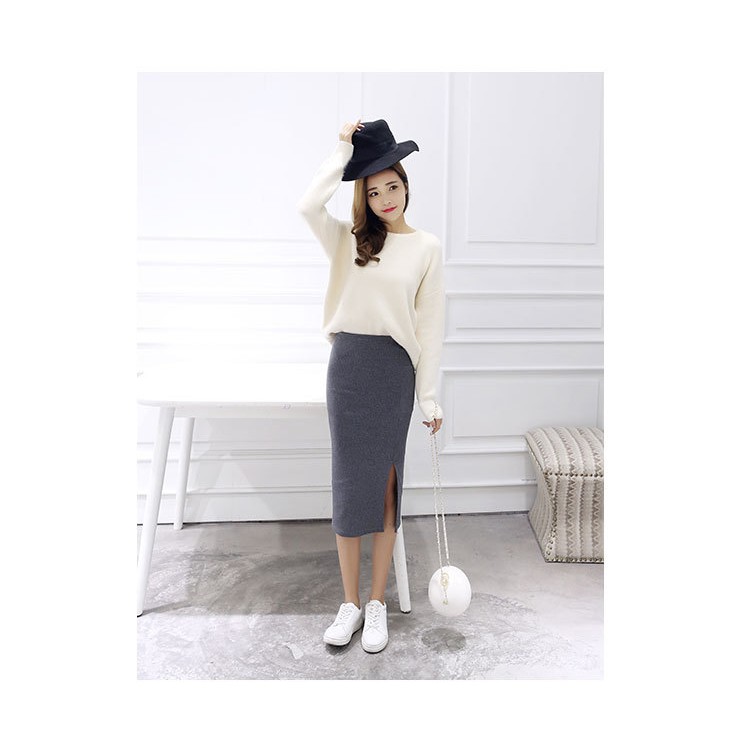 Chân Váy Bút Chì Thun Tăm Vải Dày Có Xẻ | BigBuy360 - bigbuy360.vn