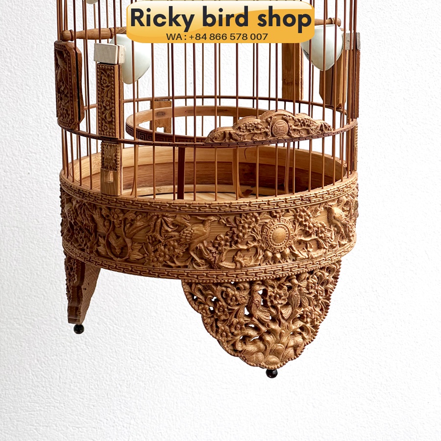Puteh cage - Bird and flower design (see through legs) P19819 (Ricky bird shop)