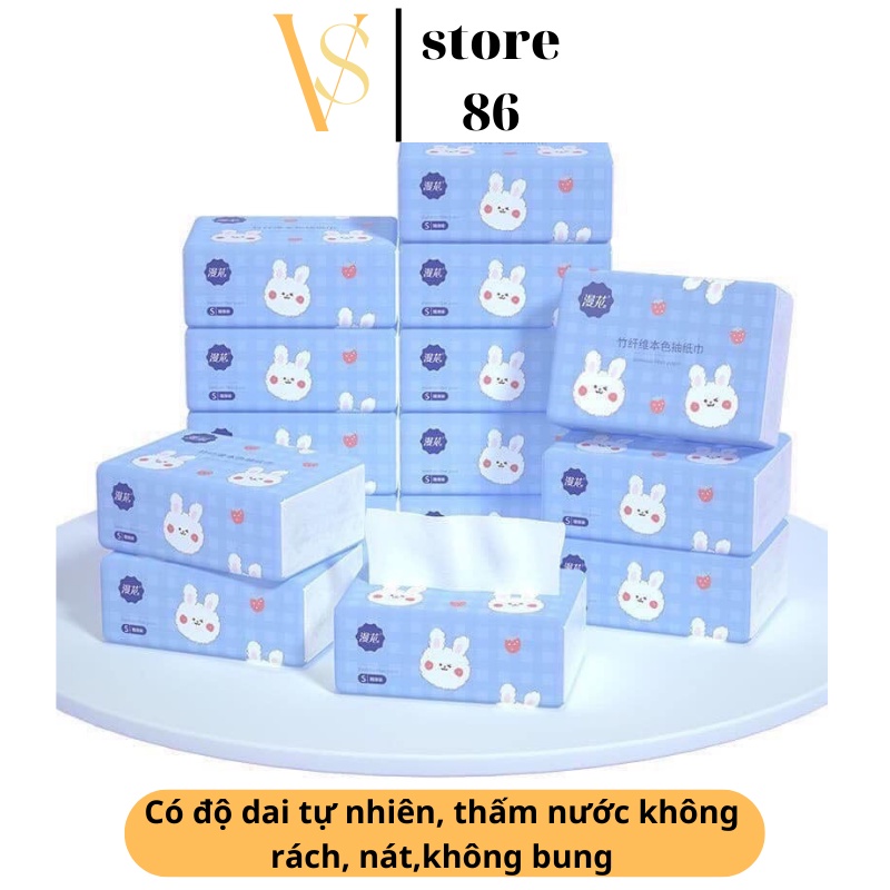 1 Gói Giấy Ăn Con Thỏ Siêu Dai - Khăn Giấy Rút Hình Con Thỏ Làm Từ Bột Gỗ Giấy Dai Trắng Mịn