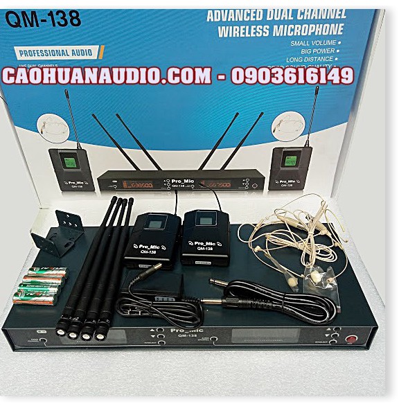 Micro không dây 2 Người Đeo Tai PRO_MIC QM-138