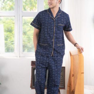 Bộ pijama nam cotton việt thắng bộ trung niên dành cho cha
