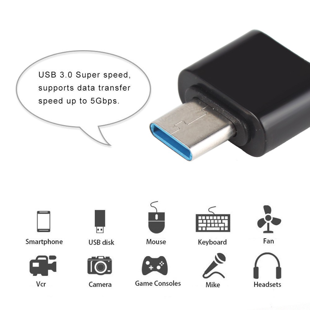 Đầu cắm OTG chuyển đổi Type-C thành cổng USB 3.0 cho Xiaomi Huawei Samsung Galaxy S8