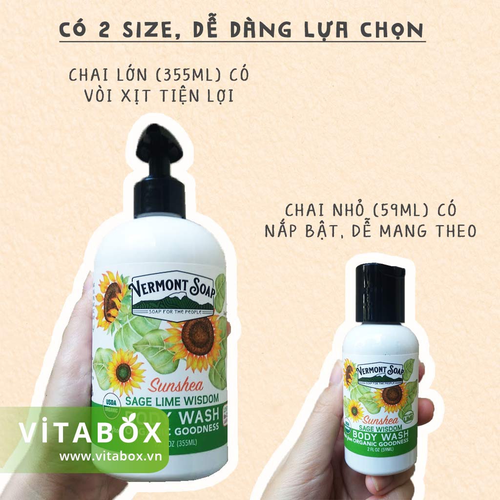 Vermont Soap - Sữa Tắm Hữu Cơ Dịu Nhẹ Cho Da Nhạy Cảm và Em Bé, Giúp Da Mềm Mịn - USDA Organic Body Wash | BigBuy360 - bigbuy360.vn