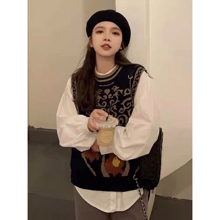 Áo Len Gile Nữ Dệt Kim Cổ Tròn Dáng Rộng Phong Cách Hàn Quốc K5M5 | BigBuy360 - bigbuy360.vn
