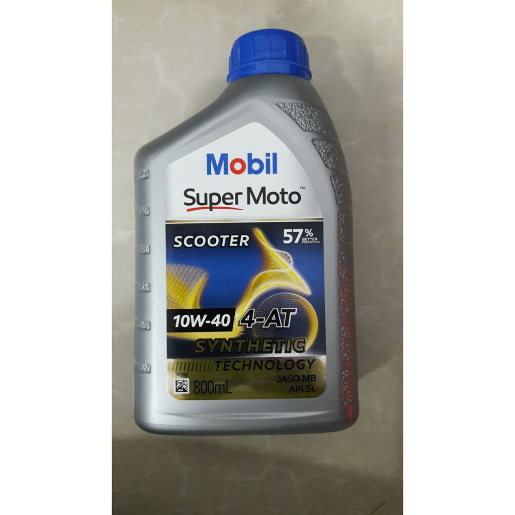 Nhớt cao cấp Mobil Super Moto Scooter 10w40 800ml Dùng Cho Xe Tay Ga - Nhớ Mobil nhập khẩu Singapore
