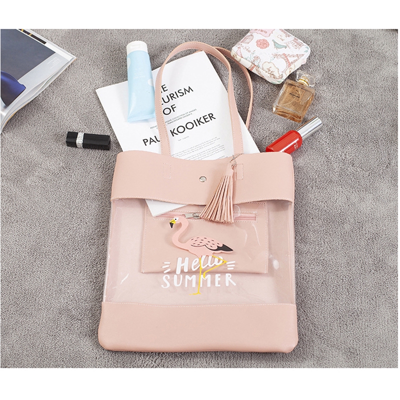 Túi xách in hình chim hồng hạc cho nữ