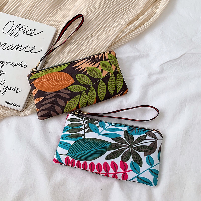 Ví vải oxford cầm tay dáng dài đựng điện thoại phong cách Mori cho nữ