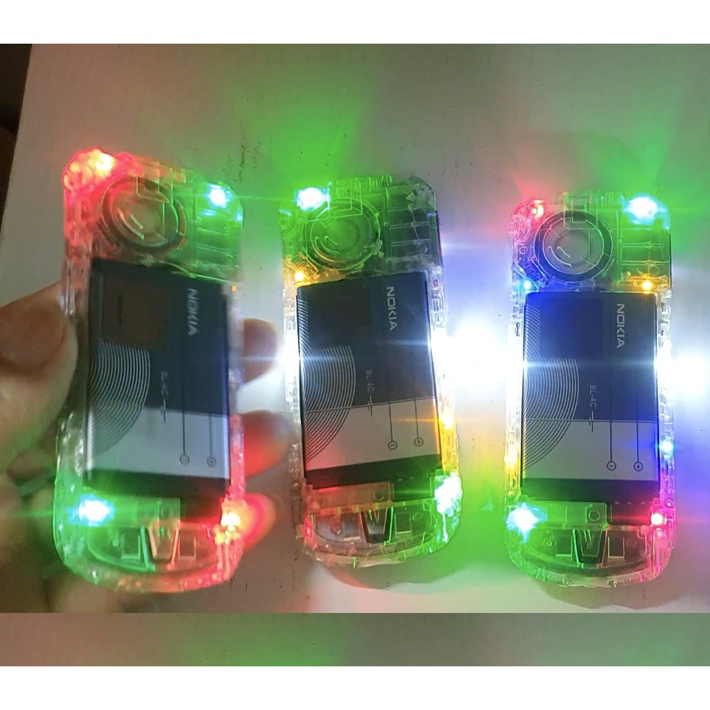 Combo 3 Siêu Rẻ- 3 Chiếc Nokia 1202 Bản Sexy Không Vỏ, độ LED Phím Bi 10 Bóng Nháy