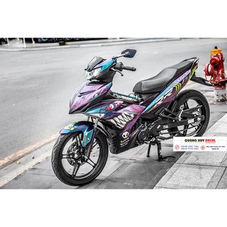 Tem trùm exciter 150 cá mập xanh tím shark, độ team decal xe ex dán đời 2015-2020