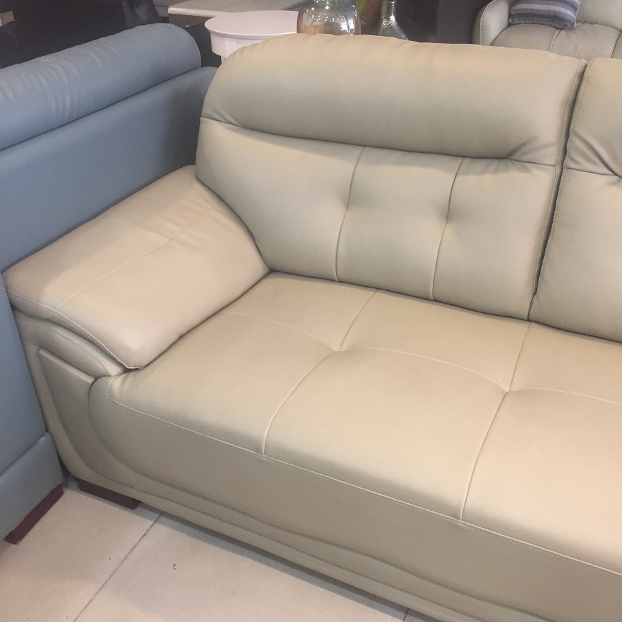 Ghế Sofa góc L 3 chỗ S712 bọc da màu xám nhạt