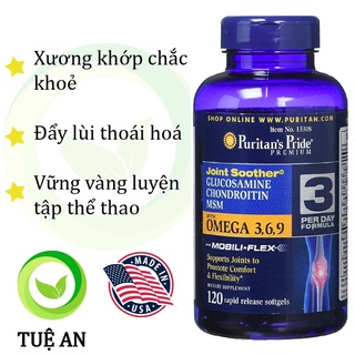Viên uống bổ xương khớp Double Strength Glucosamine Chondroitine MSM Joint Soother Puritan's Pride của Mỹ 120 viên