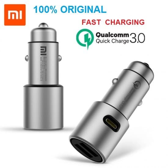 Sạc Điện Thoại Xiaomi Bằng Kim Loại Hai Cổng Usb Tiện Dụng Cho Xe Hơi