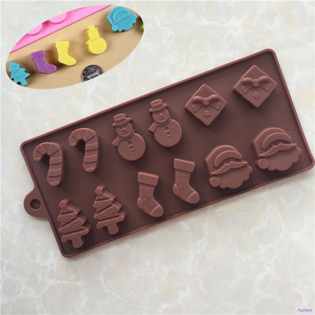 Khuôn Silicone Làm Socola / Bánh Quy Hình Vớ Giáng Sinh