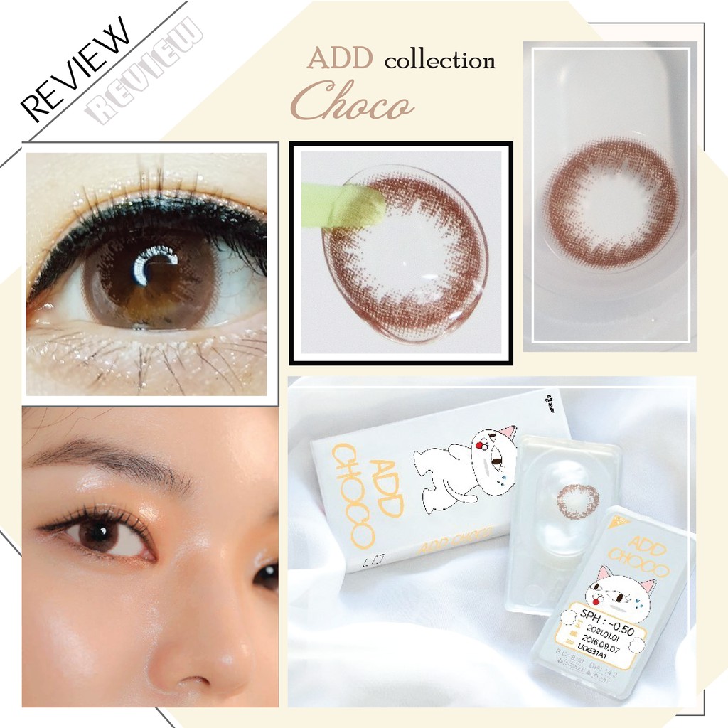 Kính Áp Tròng Cận ANN365 Dùng Đi Học Màu Nâu Sữa Add Choco 1 Tháng Chất Lượng Cao, Thoải Mái Suốt 12h Đeo