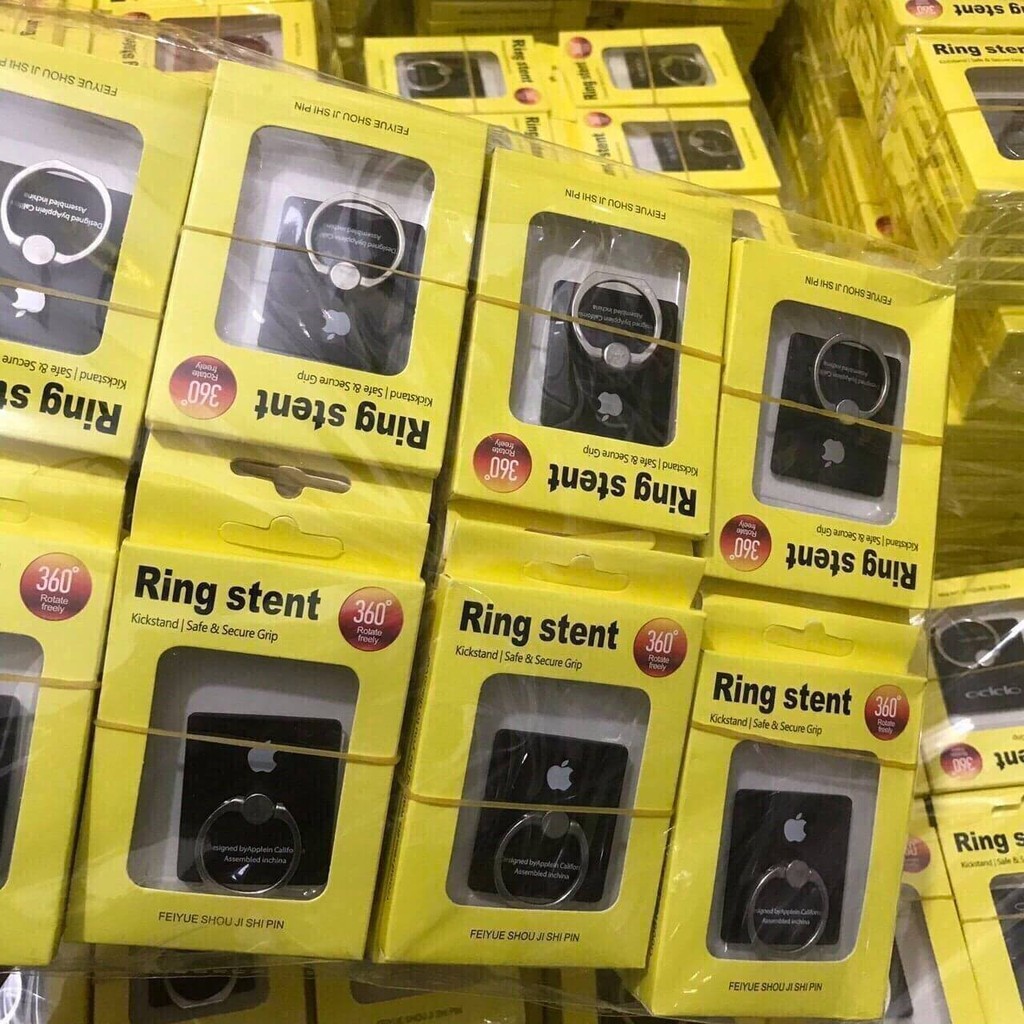 Nhẫn Ring iRing logo Táo Apple Samsung OPPO kiêm chống điện thoại xem video tiện lợi