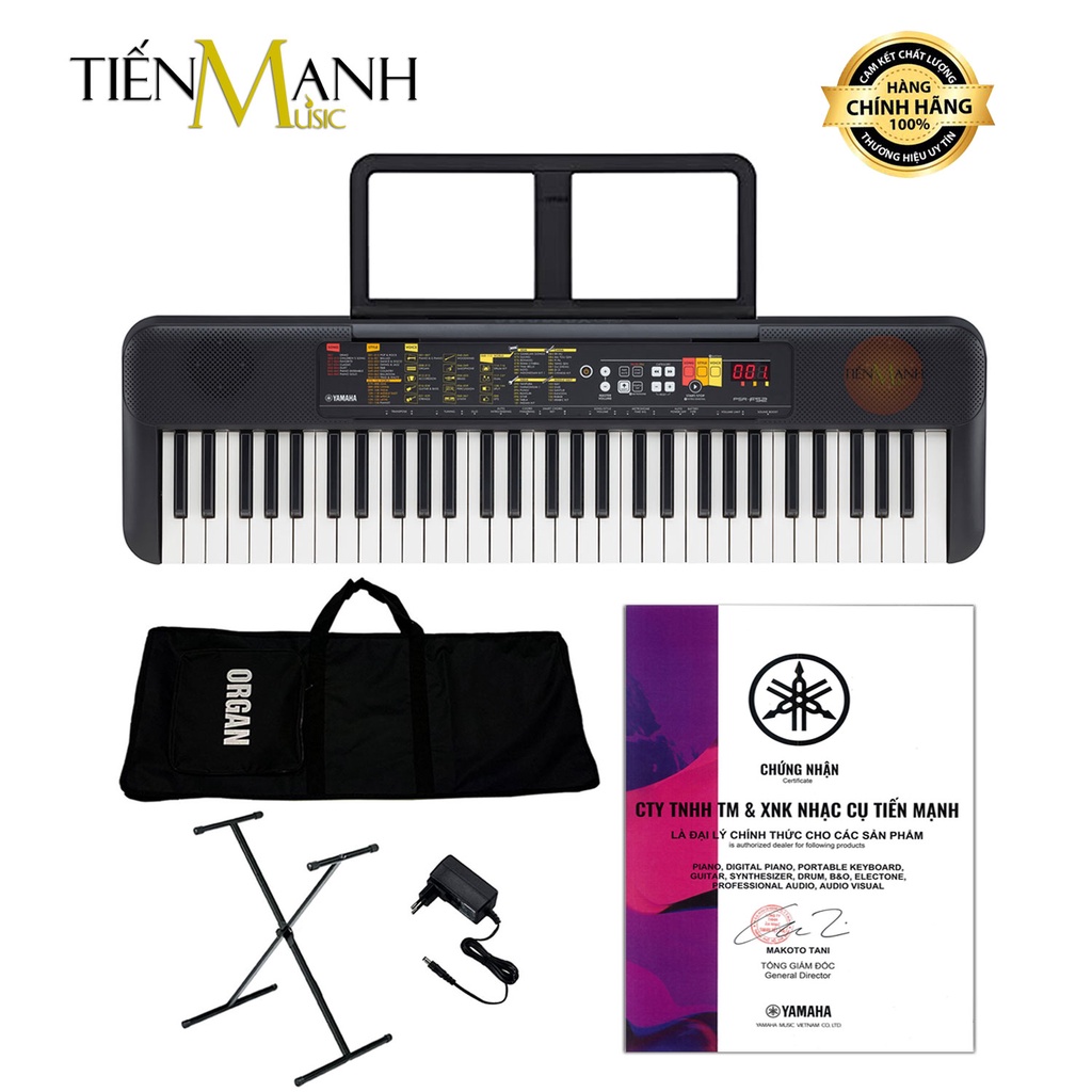 [Chính Hãng] Bộ Đàn Organ Yamaha PSR-F52 - Đàn, Chân, Bao, Nguồn - Keyboard PSR F52 Có tem chống hàng giả bộ CA