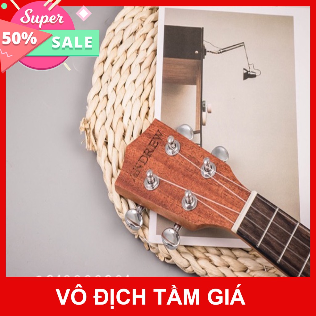 Đàn Ukulele Andrew concert lá lúa - tặng đầy đủ phụ kiện