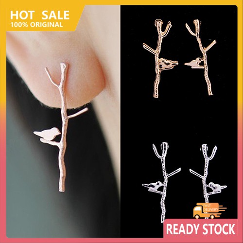 Khuyên tai dáng dài hình nhánh cây và chú chim dành cho nữ