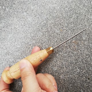 Kim móc khâu giày cán gỗ đầm tay bọc thép siêu cứng (Tặng kèm 1 tép chỉ)