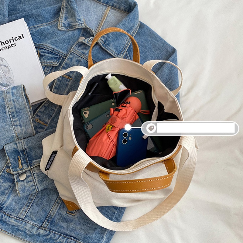 Túi Đeo Vai Vải canvas Dung Tích Lớn Đơn Giản Cho Nữ