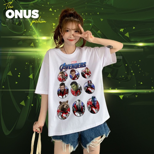 Áo Thun Nam Form Rộng Hình Avengers Endgame Main Cast Circles ONUS Ngắn Đẹp Dành Cho Người Gầy MAV202111066