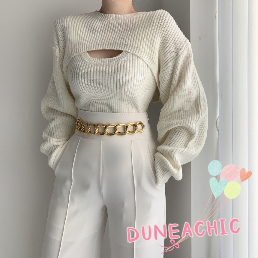 DUNEA Áo kiểu tay dài xinh xắn theo phong cách Hàn Quốc dành cho nữ