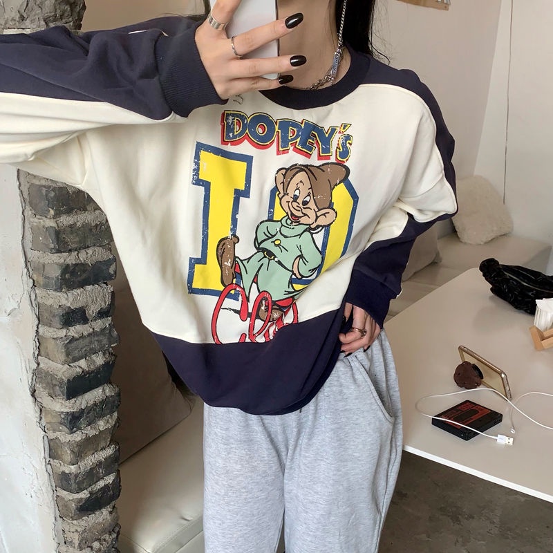Áo Sweater mỏng dáng rộng giả hai lớp thời trang xuân thu cho nữ | BigBuy360 - bigbuy360.vn